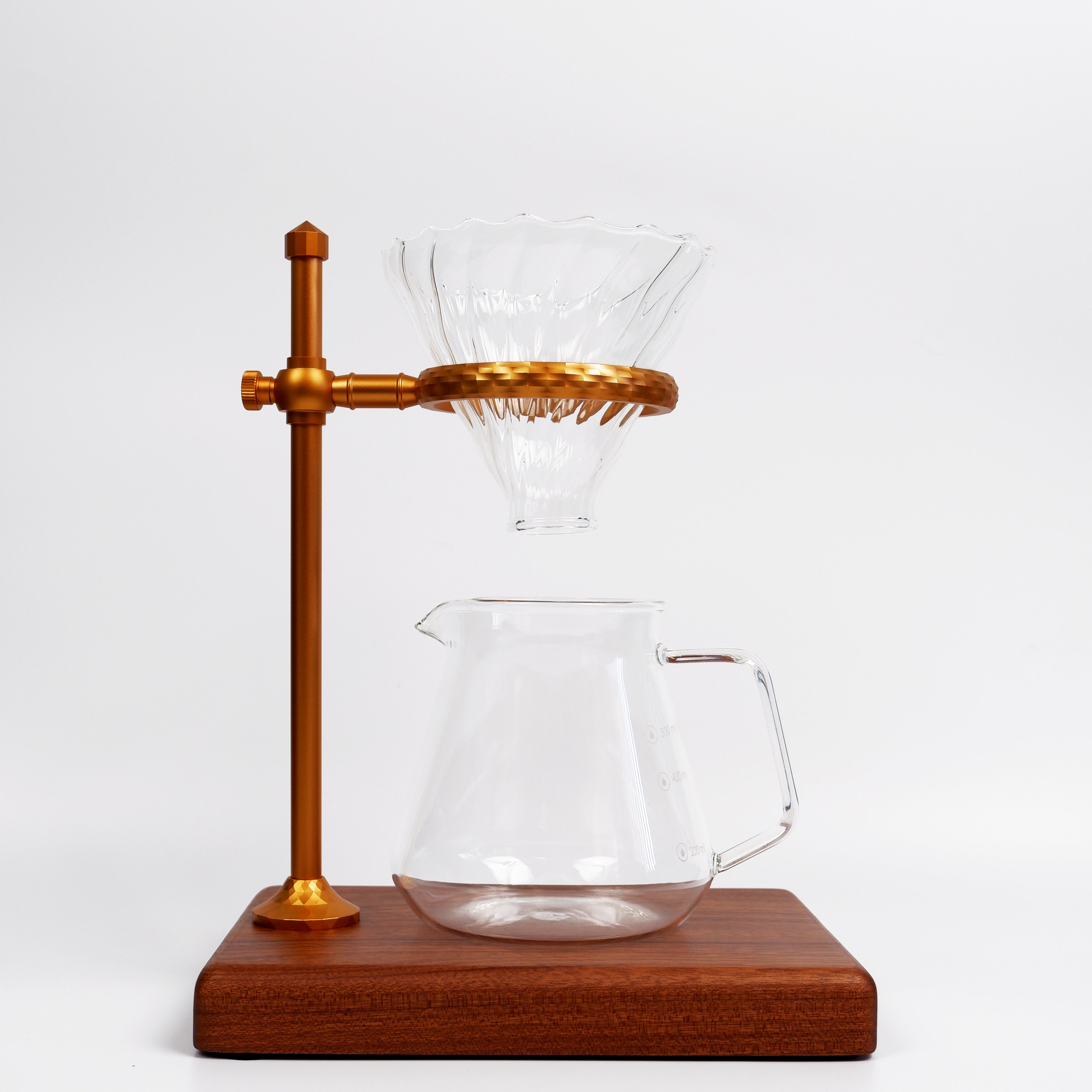 Pour Over Coffee Stand Rosewood & Brass Set